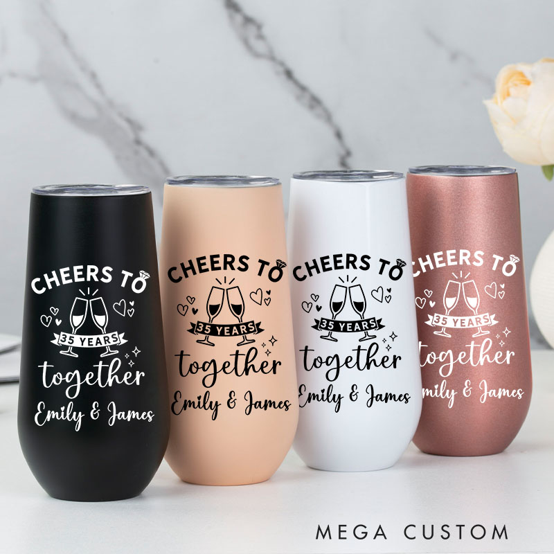 Personalized Anniversary Wine Tumbler Husband and Wife 20th Years Anniversary Gift
