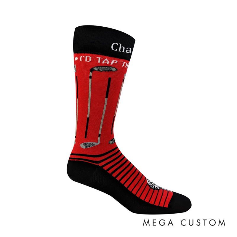 Personalized Golf Socks with Fun Design and Custom Name