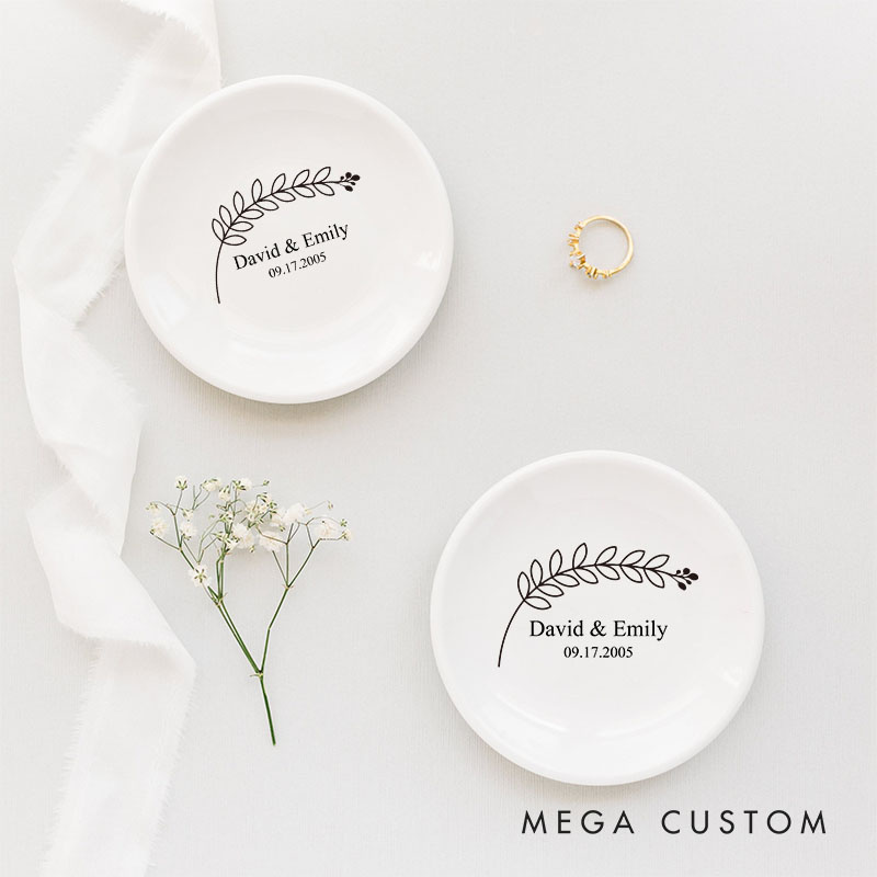 Personalized Named Ring Dish for Couple Anniversary Ring Holder for Her 20th Anniversary Jewelry Dish