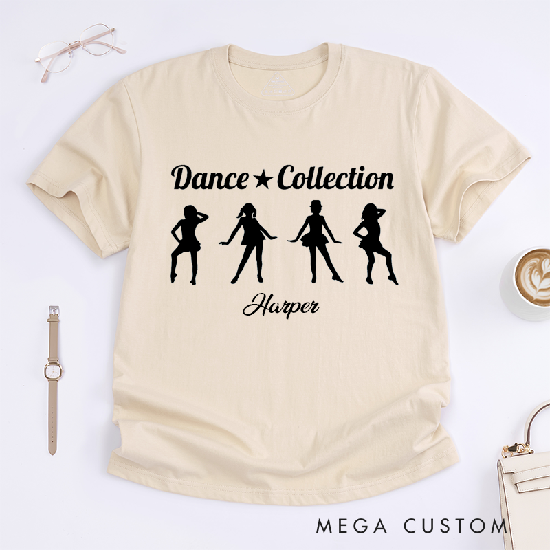 Personalized Dance Collections Classic T-Shirts Custom Name Gift for Dance Lovers and Dancer FansUnique Snapshots Tee