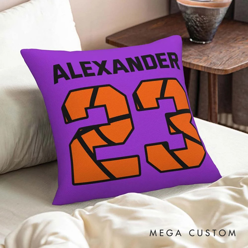 Personalized Sports Series Throw Pillow with Custom Player Name and Number