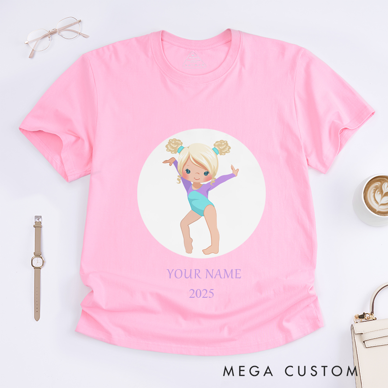 Personalized Girl Ballet T-Shirt Custom Name Gift for Girls Dance Lovers Unique Women Tee Customized Present