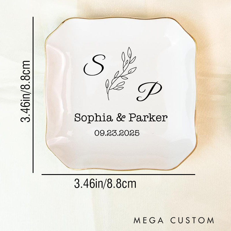 Personalized Couple Anniversary Ring Dish 20th Anniversary Ring Holder for Her