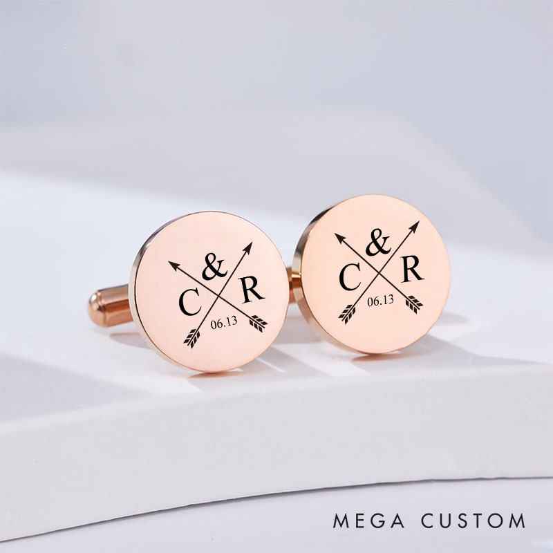 Personalized Cufflinks for Groom Cuff Links for Groomsmen Gift for Dad Bachelor Party Favors