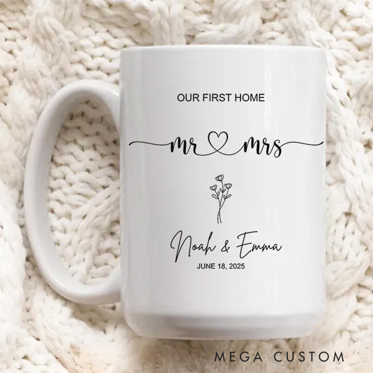 Personalized Mr & Mrs Mugs Custom Wedding Mugs Gift New Bride and Groom Husband and Wife Coffee Cup Housewarming Gift Newly Wed Gift for Couple