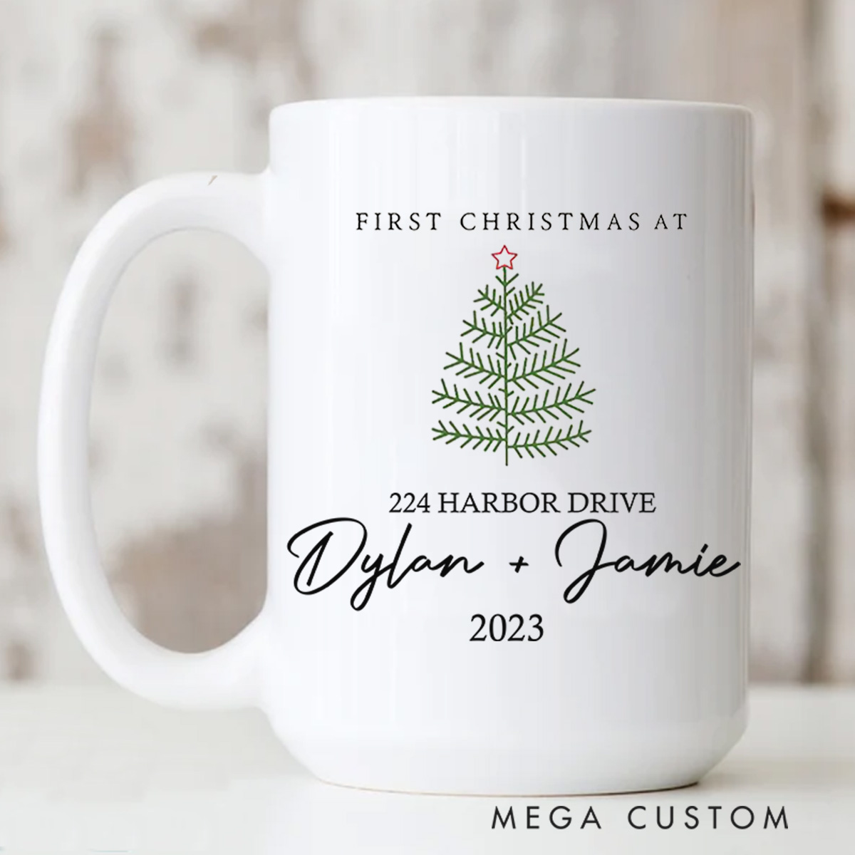 Personalized First Christmas At Mug Custom Holiday Coffee Mug Christmas Gift Christmas Stocking Stuffer Christmas Decor and Tree Mug Housewarming Gift