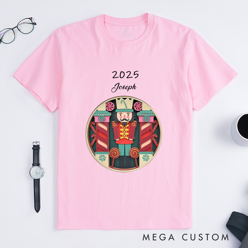 Personalized Cartoon T-Shirt Custom Name Gift Unisex Unique Holiday Shirt Festive Birthday Present for Him or Her