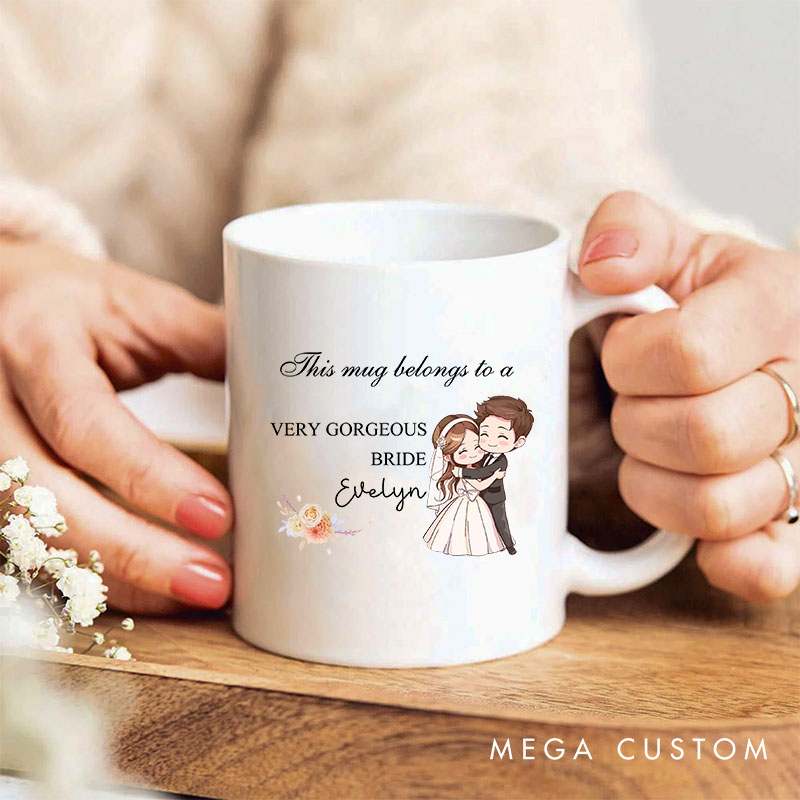Personalized Groom Bride Mug Couple Wedding Party Cup Anniversary Coff Mug for Her Him