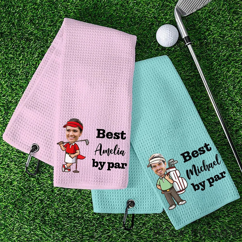 [Copy]Personalized Golf Player Face Photo Towel with Custom Name for Golf Lover