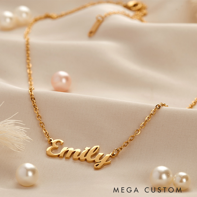 Personalized 18K Gold Plated Name Necklace Minimalist Name Necklace Gift for Her