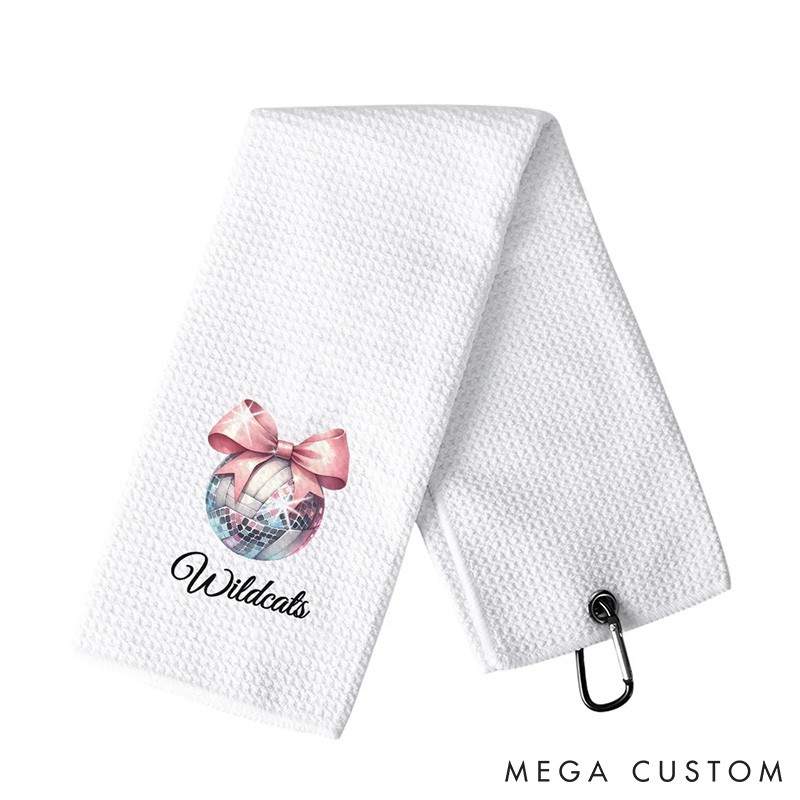 Personalized Go Disco Bow Sports Towels with Custom Name for Sport Lovers