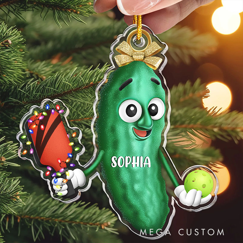  Personalized Christmas Funny Pickleball Ornament Custom Name