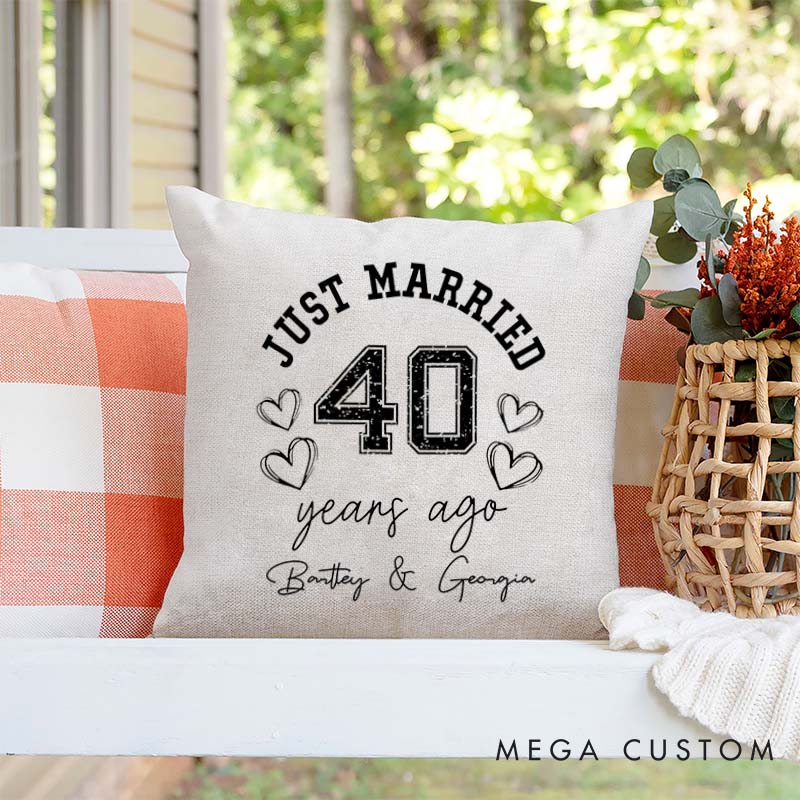 Personalized Couple 40th Anniversary Pillow Husband Wife 40 Years Anniversary Gift Pillow Home Decor