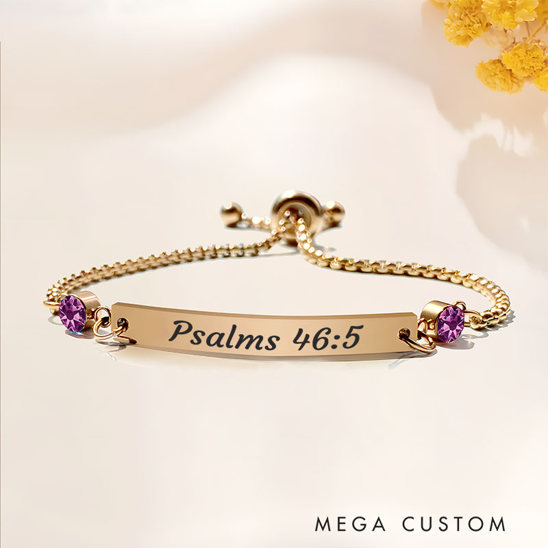 Personalized Bible Verse Bracelet with Birthstone Religious Christian Bracelet Jewelry for Women Birthday Gift Christian Baptism Gift for Her