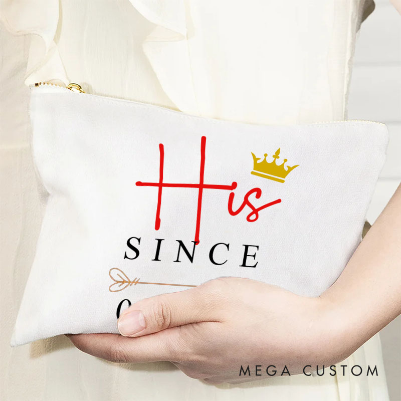 Personalized Couple Anniversary Clutch Bag Husband Wife Anniversary Travel Makeup Bag Clutch Bag