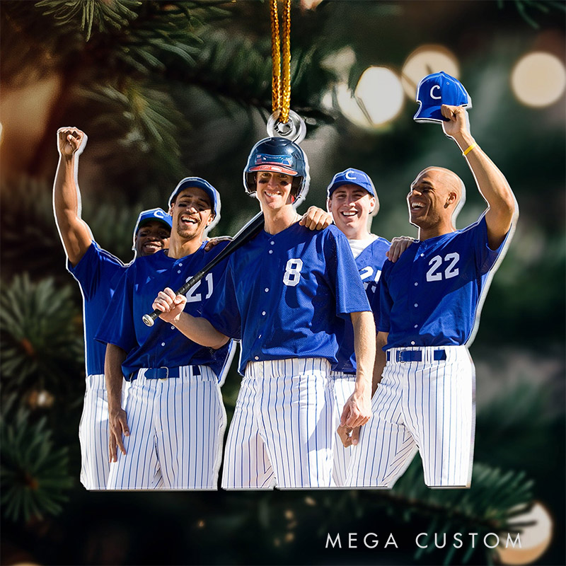  Personalized Acrylic Christmas Ornament Featuring Your Baseball Team  