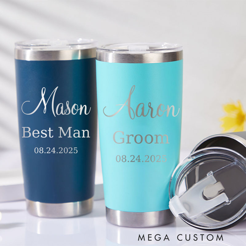 Personalized Groomsman Insulated Tumblers Laser Engraved Tumbler For Groom Groomsman Proposal Gift Tumbler Best Man Wedding Gift
