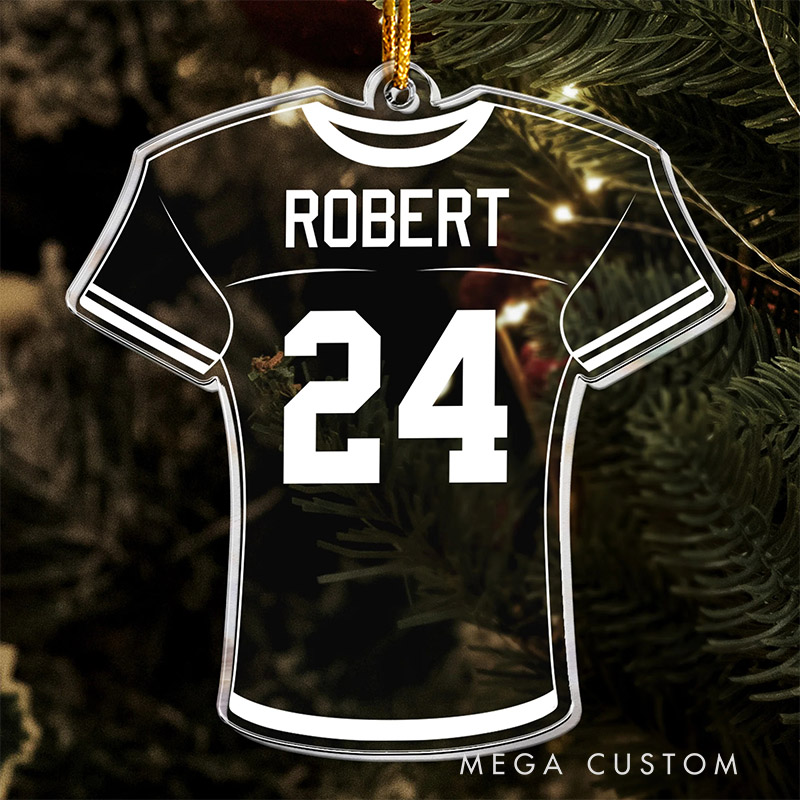 Personalized Jersey Ornament with Custom Name and Number  