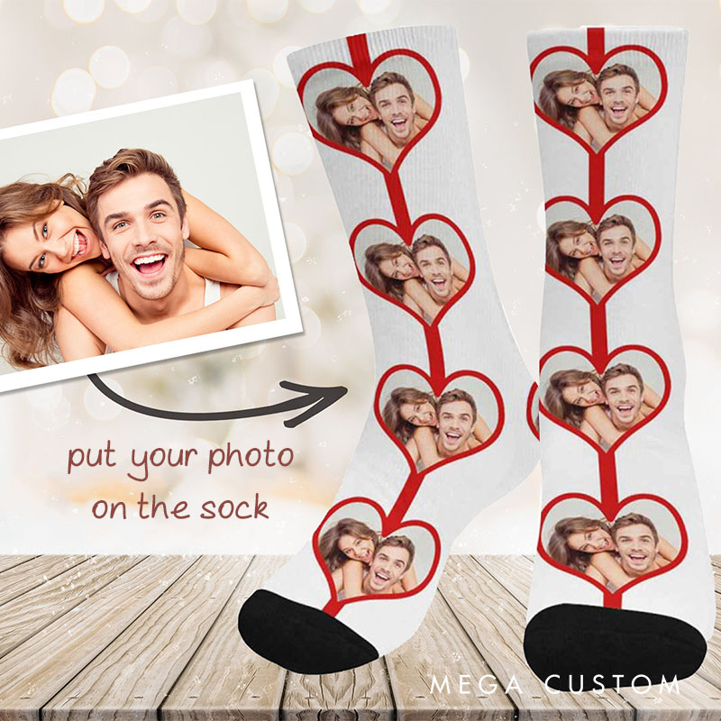 Personalized Couple Socks Anniversary Socks for Boyfriend Girlfriend Wife Husband Valentine's Day Gift