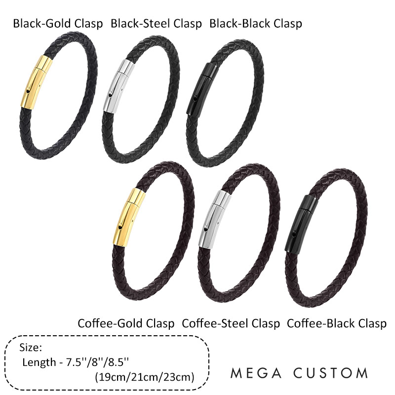 Personalized Groom Leather Bracelet Engraved Men's Name Bracelet Anniversary Gift Bracelet for Him