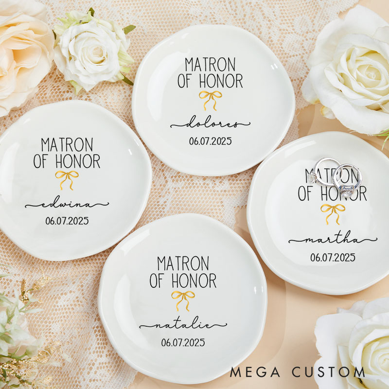 Personalized Matron Of Honor Ring Dish MOB Ring Dish MOG Jewelry Dish Bride Bachelorette Party Gift
