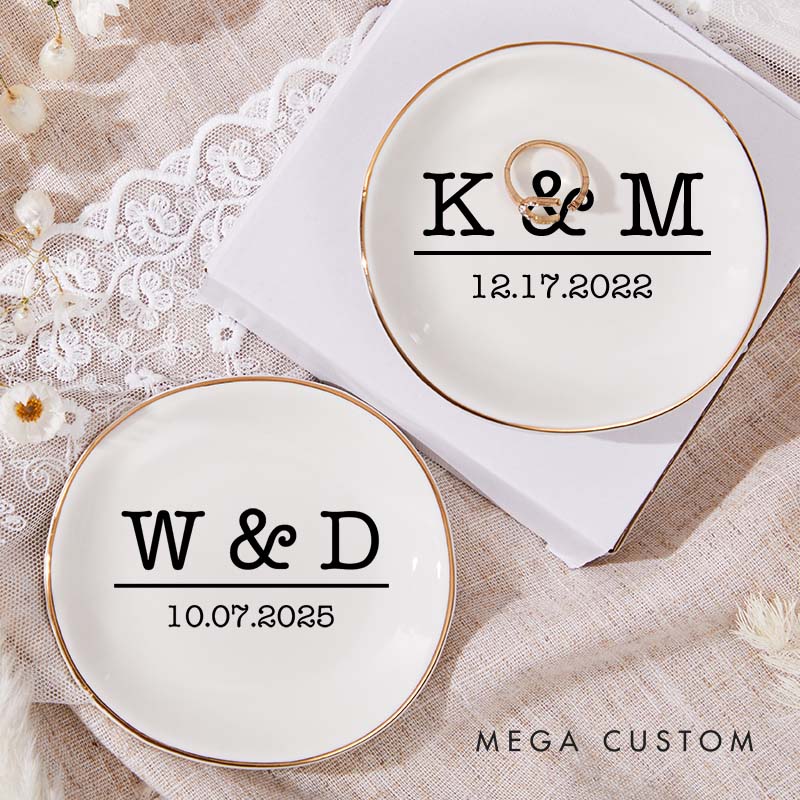 Personalized Initials Ring Dish for Anniversary Couple 20th Anniversary Gift Ring Holder China Wedding Anniversary Ring Dish for Her
