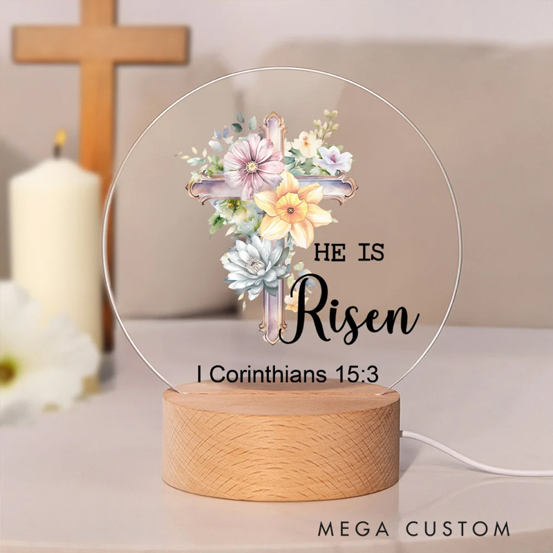 [Copy]Personalized Bunny Career God Says I Am Name LED Night Light with Wooden Base Nursery Decor Birthday Easter Gift for Christian