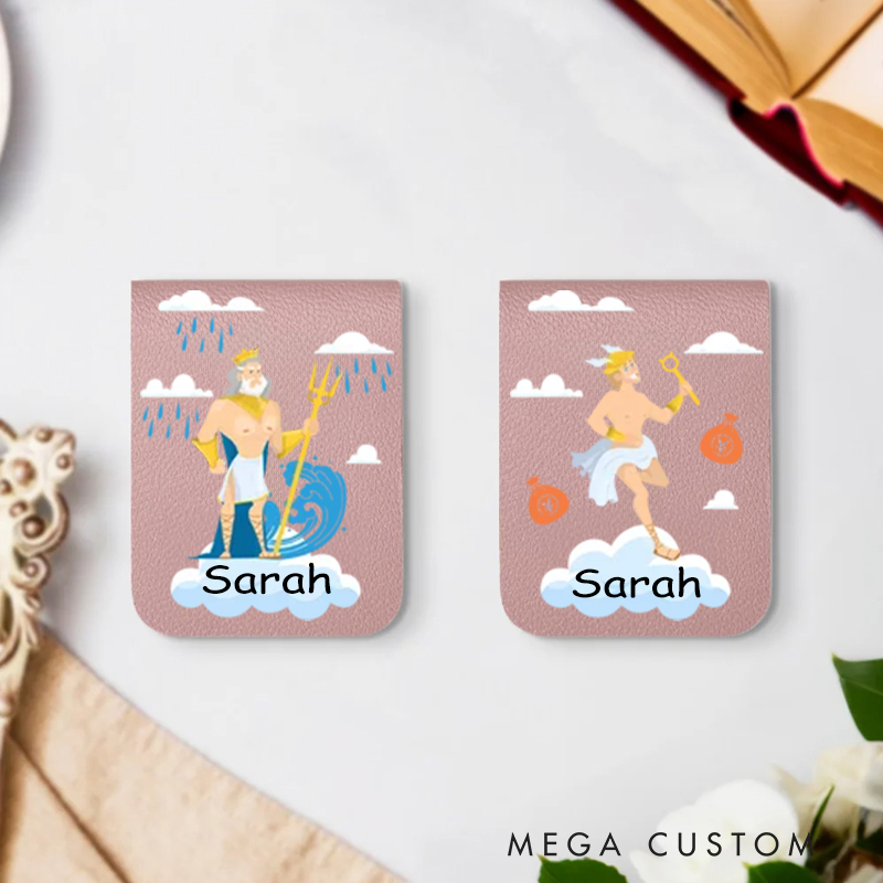 Personalized Multicolor Greek Mythology Gods Magnetic Bookmark Clip with Name Birthday Gift for Christian Book Lovers 