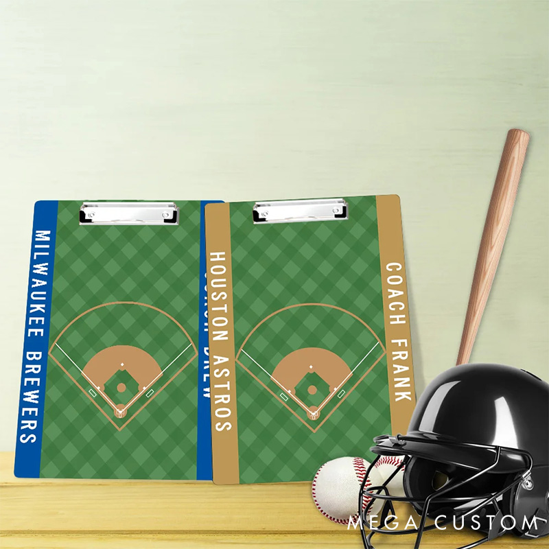 Personalized Baseball Clipboard with Custom Text and Bold Sports Design for Coach Gift