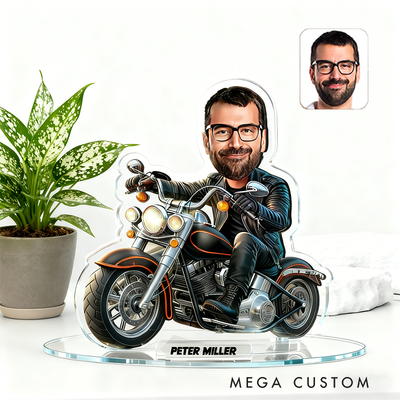 Personalized Motocross Portrait Desk Name Plate Acrylic Motorcycle Dirt Bike Plaque Office Decor Gifts