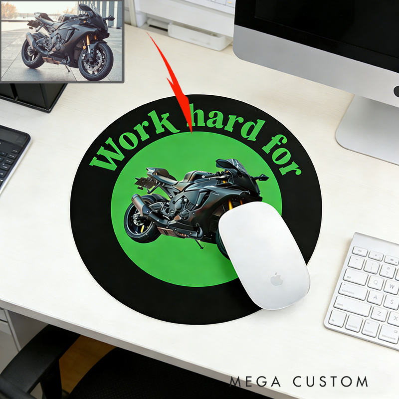 Personalized Motorcycle Mouse Pad with Custom Photo Design Gift for Bikers and Motorcycle Fans
