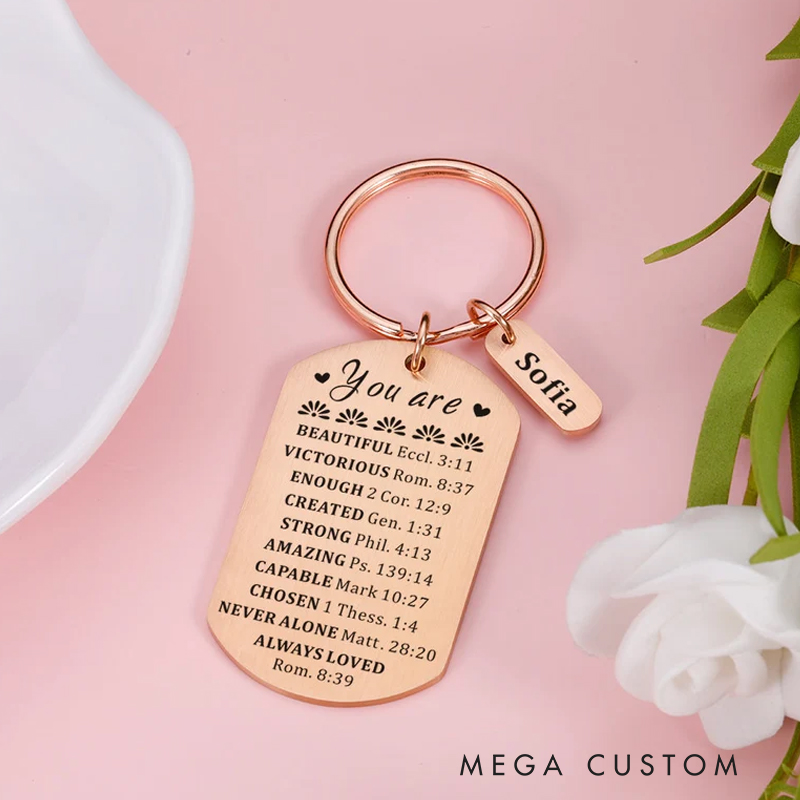 Personalized You Are Inspiration Keychain for Best Friend Christian Gift for Birthday Bible Verse Gift Inspirational Quote Gifts