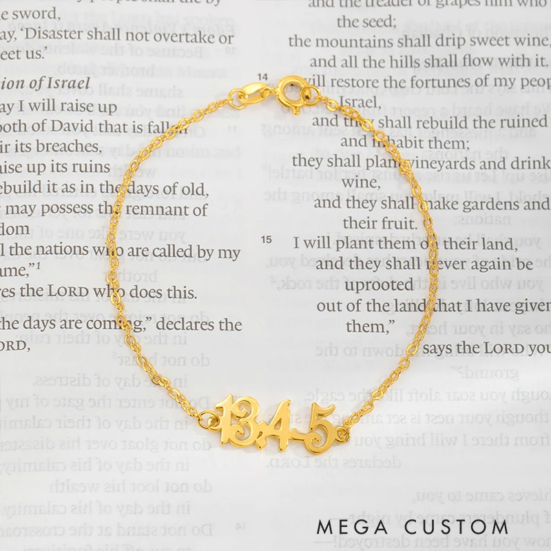 Personalized Bible Verse Chapter Number Bracelet Minimalist Jewelry Church Prayer Baptism Birthday Gift for Women Christian