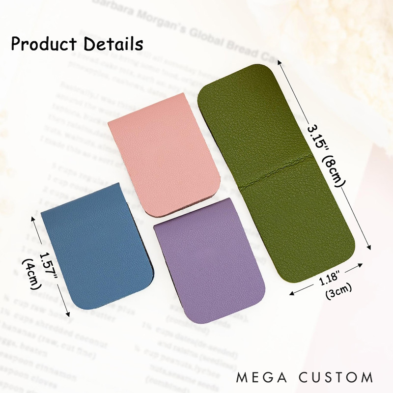 Personalized Wedding Couple Initials Leather Magnetic Bookmark