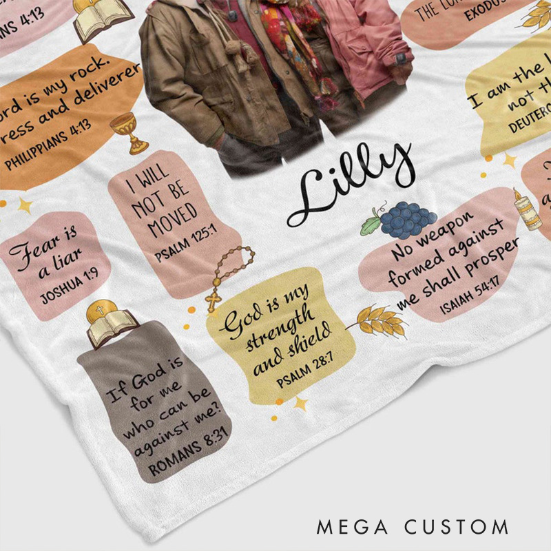 Personalized My Affirmation Soft Throw Blanket with Name and Photo Bible Verse Blanket Home Decor Christian Gift Meaningful Birthday Gifts