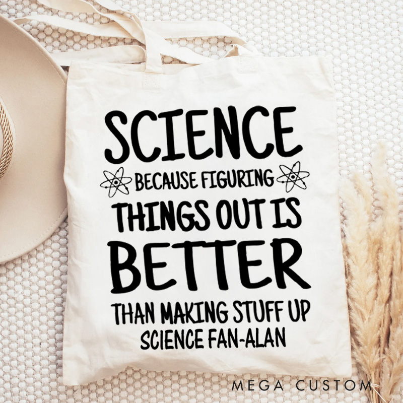 Personalized Science Physics Lover Tote Bag Humor Science Bag Gift for Geek Nerd 
