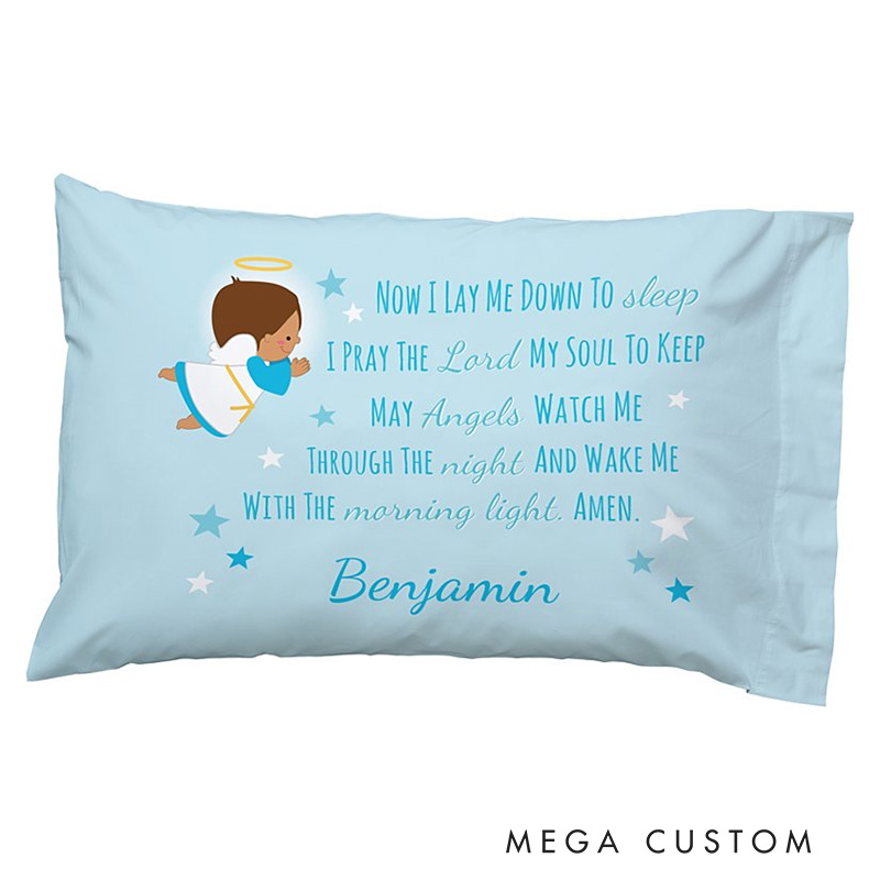 Personalized Little Angel Soft Pillow Cover with Name Home Decor Religious Gift Birthday Gift for Girls and Boys