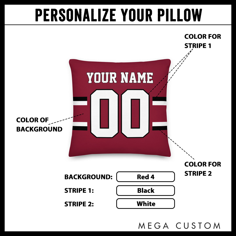 Personalized American Football and Rugby Throw Pillow with Custom Name and Number for a Bold Statement Piece