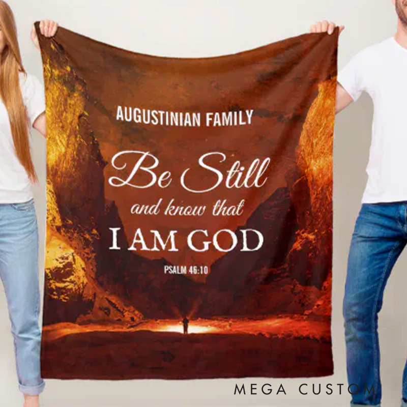 Personalized Be Still and Know Soft Throw Blanket with Name Psalm 46:10 Blanket Home Decor Christian Gift