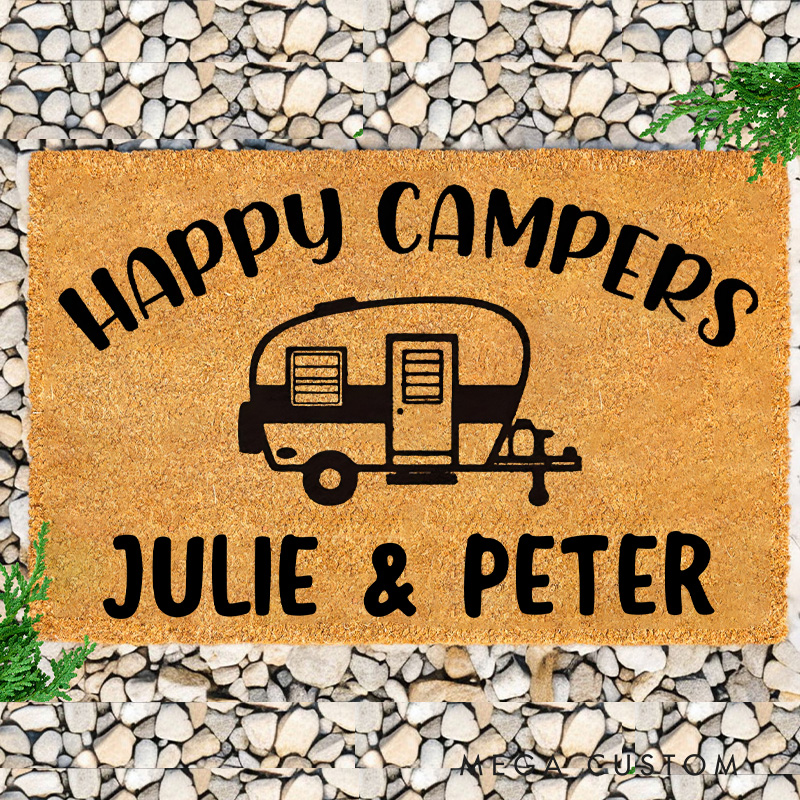 Personalized Camper Doormat RV Outdoor Doormat for Hiking Traveling Lovers Explorer Gift 