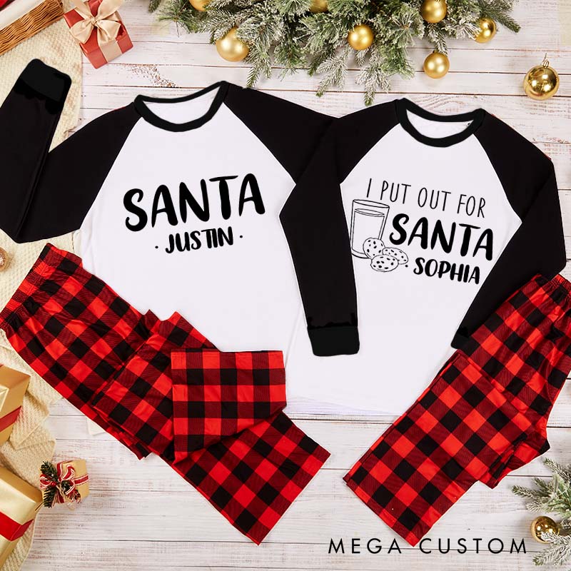 Personalized Couple Santa and I Put Out for Santa Xmas Matching Pajamas Christmas Matching Pjs for Husband Wife Boyfriend Girlfriend