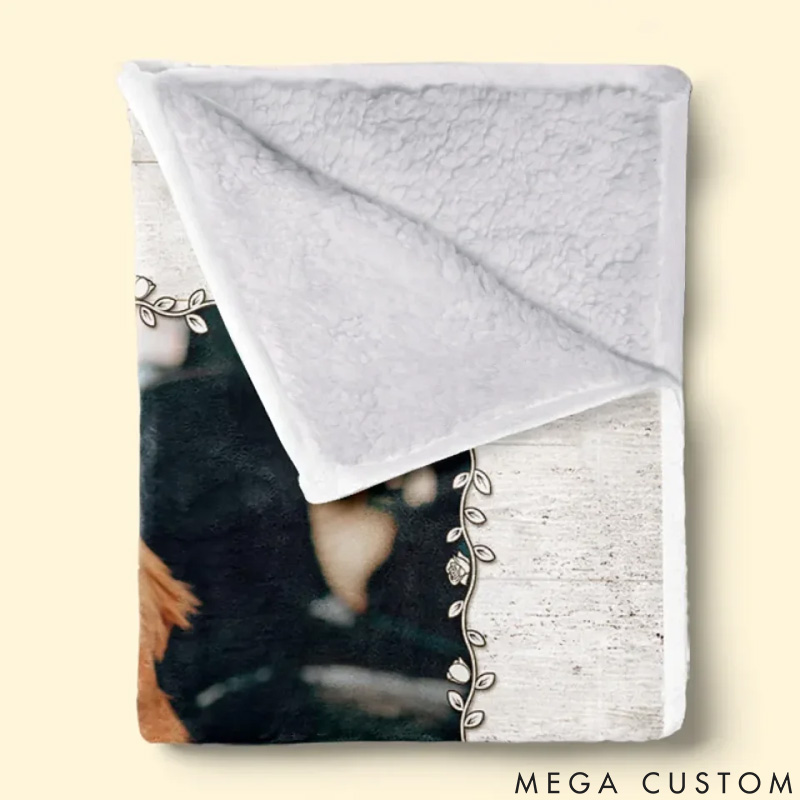 Personalized Pet Photo Throw Blanket with Name Home Decor Daily Use Birthday Gift for Pet Lover