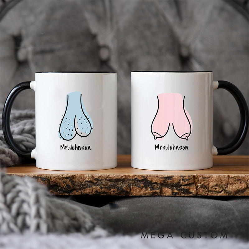 Personalized Funny Mr. & Mrs. Couple Mugs Humors Ceramic Coffee Mug for Husband Wife Coffee Cup for Newlywed Couple Anniversary Cup