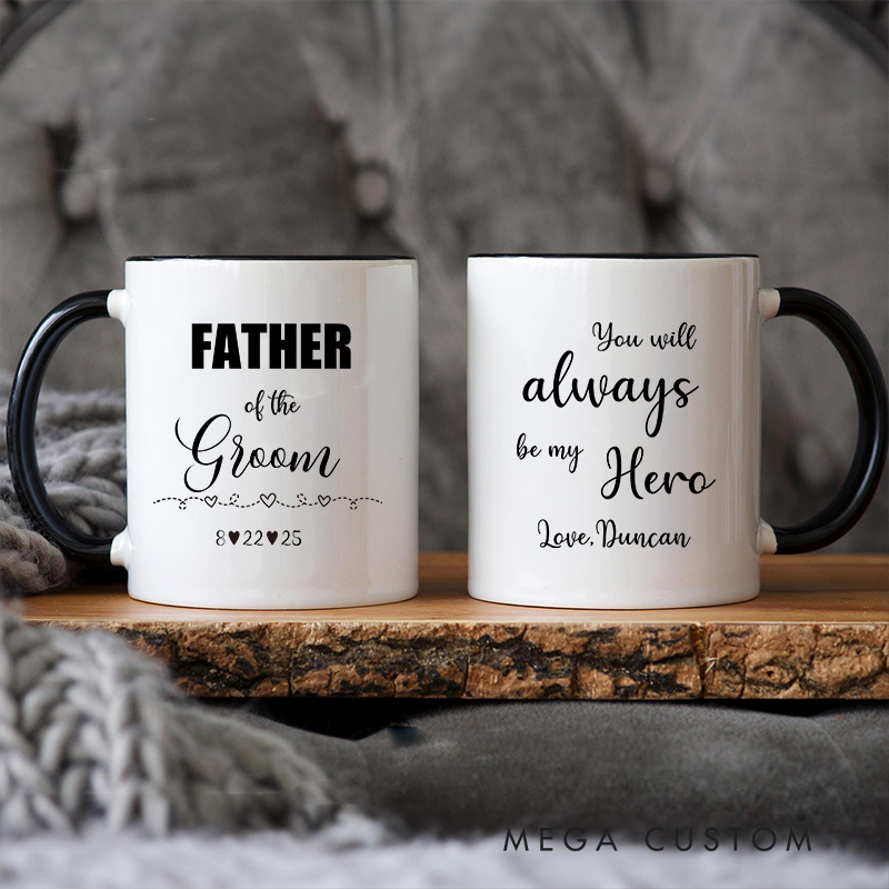 Personalized Father of the Groom Appreciation Mug Wedding Party Favors Mug FOG Coffee Cup Best Man Gift