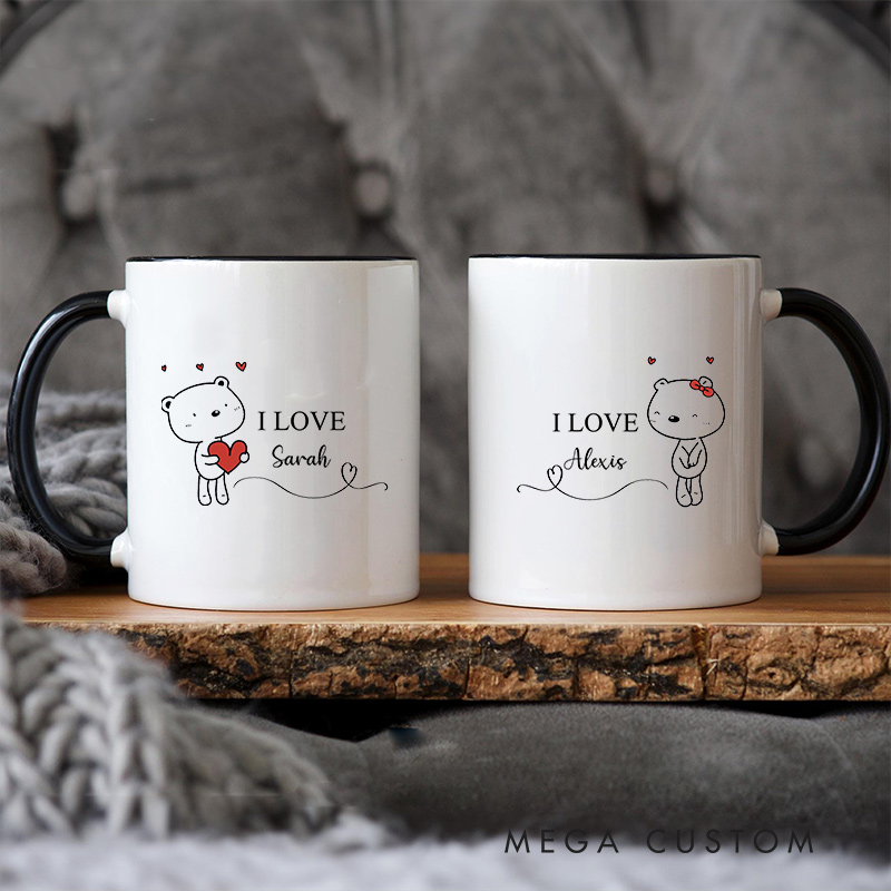 Personalized I Love You Couple Mug Couple Coffee Mug for Her Him Coffee Cup for Boyfriend Girlfriend Husband Wife Gift Mug