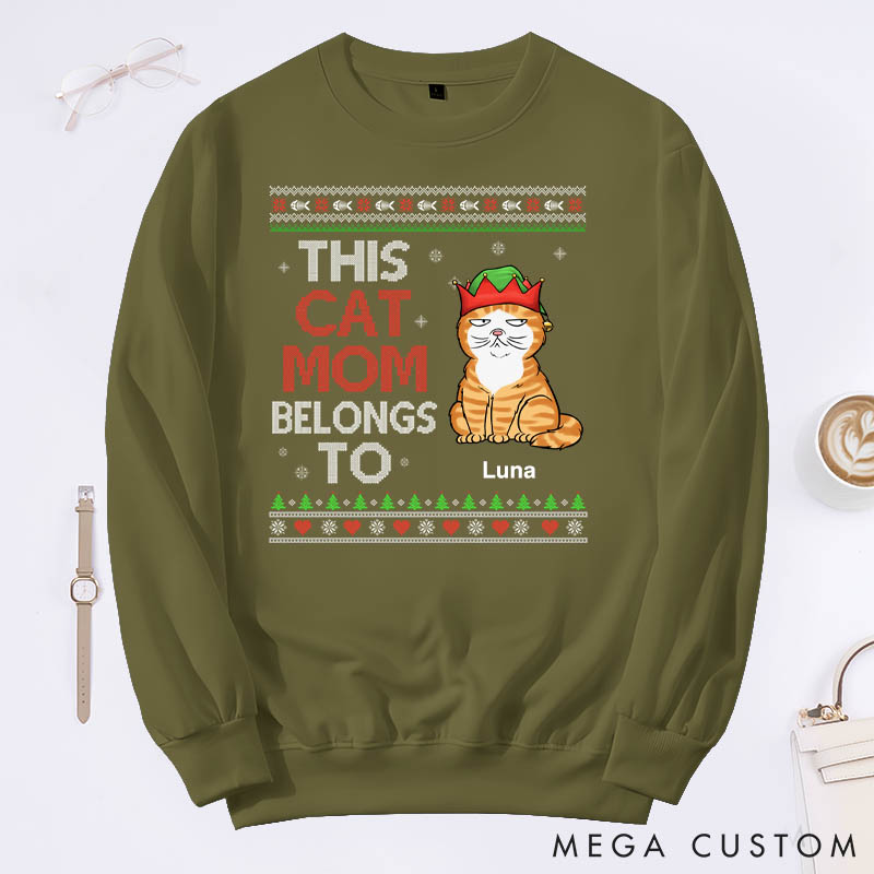 Personalized Cat Lover This Cat Mum Belongs to Sweatshirts