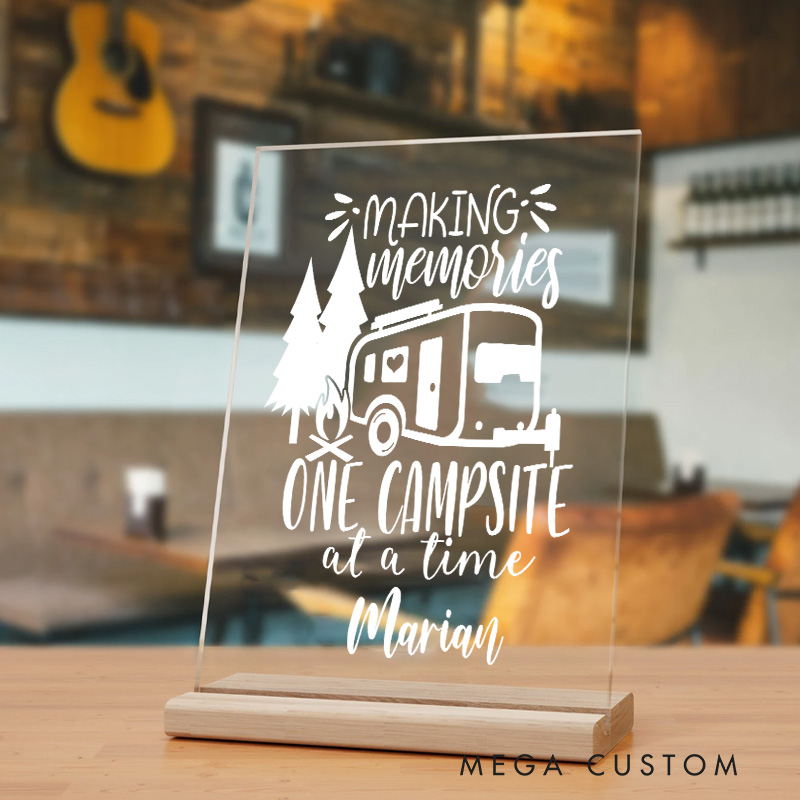 Personalized Making Memories Outdoor Adventurers Table Decor for Traveling Hiking Camping Lovers Gift  