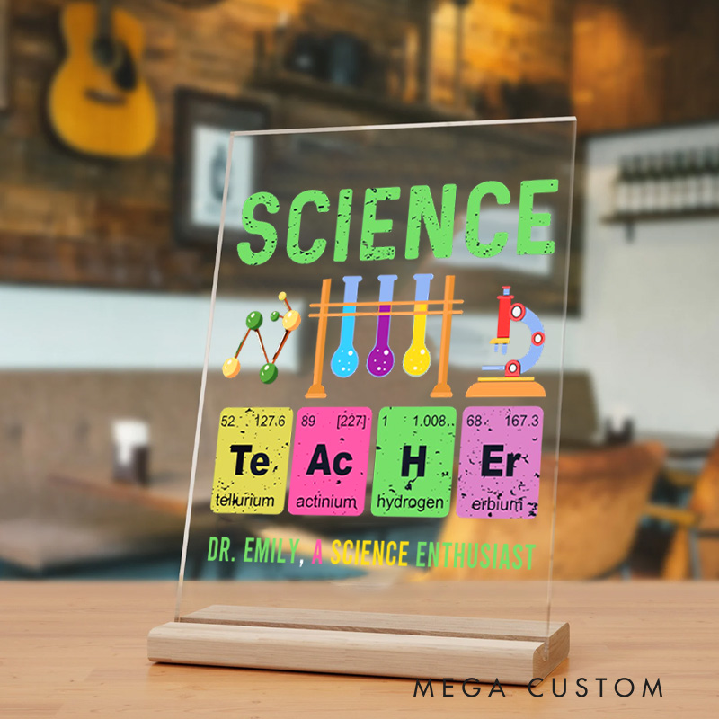 Personalized Science Teacher Table Decor for Science Physics Enthusiasts Geek Nerd Gift  