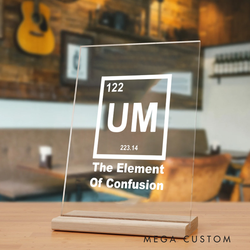 PersonalizedA Periodic Table of Humor Table Decor for Physics Science Enthusiasts Geek Nerd Gift  