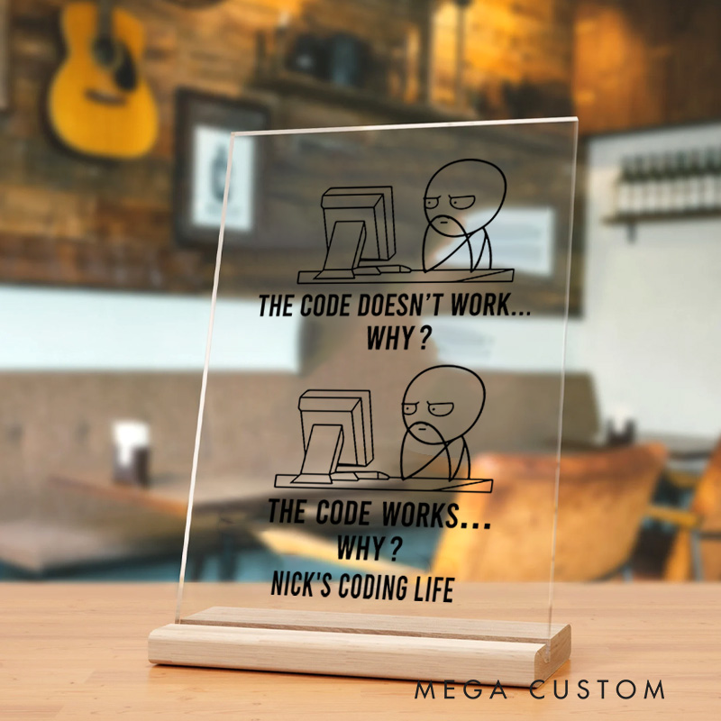 Personalized Programmer Tech Enthusiasts Table Decor for Computer Engineer Geek Nerd Gift  